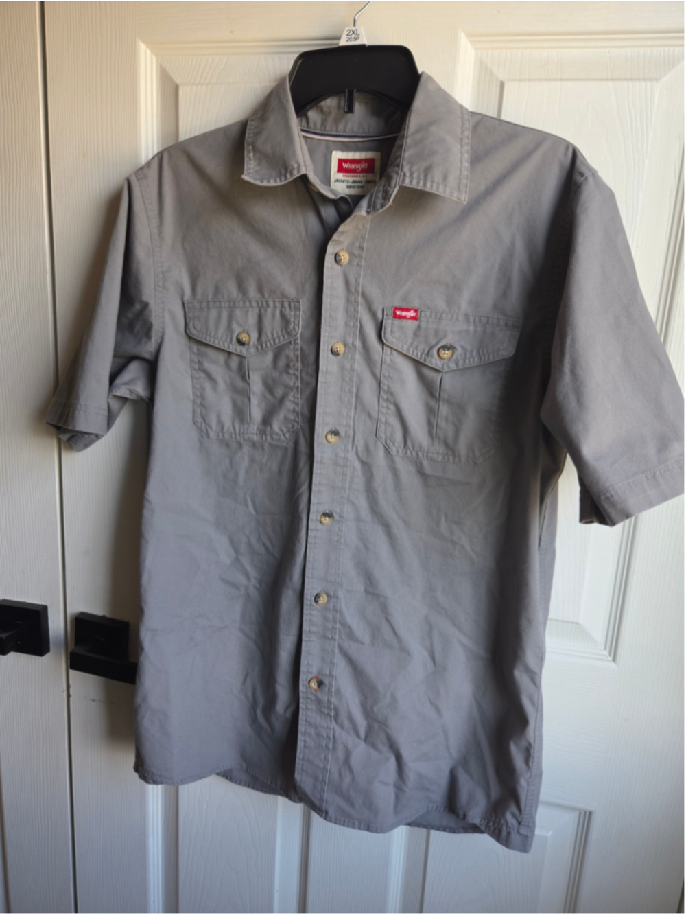 Men's Wrangler Casual Button Down Shirt Grey Size S